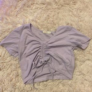 Purple crop top great material not itchy size S